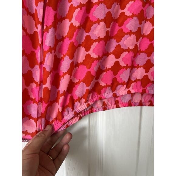 Taj by Sabrina Crippa Beaded Abstract Pink Silk Blouse Top Medium NWOT - Picture 5 of 12